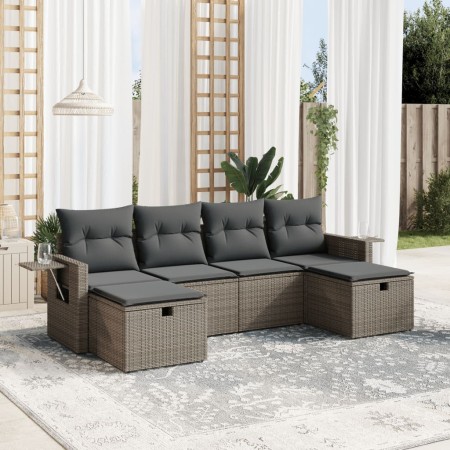 Set de muebles de jardín 6 pzas y cojines ratán sintético gris de , Conjuntos de jardín - Ref: Foro24-3263856, Precio: 351,30...