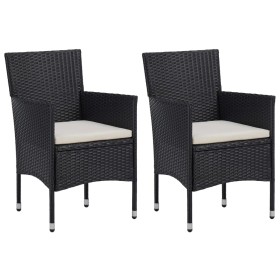 Sillas de comedor de jardín 2 unidades ratán sintético negro de , Sillas de jardín - Ref: Foro24-318495, Precio: 147,92 €, De...