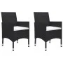 Juego de comedor de jardín 3 piezas con cojines negro de , Conjuntos de jardín - Ref: Foro24-3095860, Precio: 256,46 €, Descu...