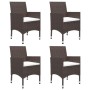 Juego de comedor de jardín 5 piezas con cojines marrón de , Conjuntos de jardín - Ref: Foro24-3095862, Precio: 353,07 €, Desc...