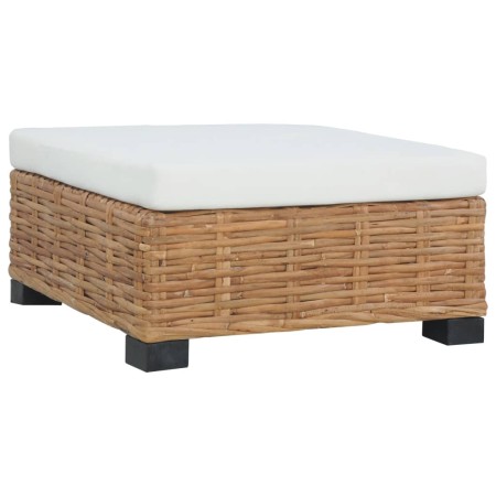Reposapiés con cojín ratán natural de vidaXL, Sofás modulares de exterior - Ref: Foro24-286281, Precio: 159,56 €, Descuento: %