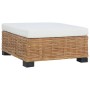 Reposapiés con cojín ratán natural de vidaXL, Sofás modulares de exterior - Ref: Foro24-286281, Precio: 159,56 €, Descuento: %