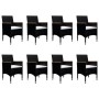 Juego de comedor de jardín 9 piezas con cojines negro de , Conjuntos de jardín - Ref: Foro24-3095869, Precio: 672,01 €, Descu...