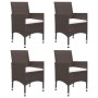 Juego de comedor de jardín 5 piezas con cojines marrón de , Conjuntos de jardín - Ref: Foro24-3095888, Precio: 386,55 €, Desc...