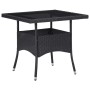 Set de comedor de jardín 3 pzas ratán PE vidrio templado negro de , Conjuntos de jardín - Ref: Foro24-3095910, Precio: 273,11...