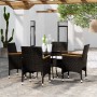 Set de bistró de jardín 5 pzas ratán PE vidrio templado negro de , Conjuntos de jardín - Ref: Foro24-3095904, Precio: 338,13 ...
