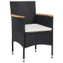 Set de bistró de jardín 5 pzas ratán PE vidrio templado negro de , Conjuntos de jardín - Ref: Foro24-3095904, Precio: 338,13 ...