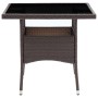 Set de comedor de jardín 3 pzas ratán PE vidrio templado marrón de , Conjuntos de jardín - Ref: Foro24-3095912, Precio: 264,5...
