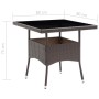 Set de comedor de jardín 3 pzas ratán PE vidrio templado marrón de , Conjuntos de jardín - Ref: Foro24-3095912, Precio: 264,5...