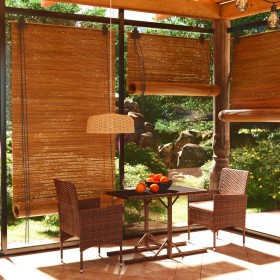 Set de comedor de jardín 3 pzas ratán PE vidrio templado marrón de , Conjuntos de jardín - Ref: Foro24-3095931, Precio: 206,2...