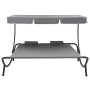 Tumbona de exterior con dosel y almohadas gris de vidaXL, Camas para exteriores - Ref: Foro24-48070, Precio: 162,71 €, Descue...