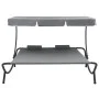 Tumbona de exterior con dosel y almohadas gris de vidaXL, Camas para exteriores - Ref: Foro24-48070, Precio: 157,57 €, Descue...