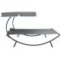 Tumbona de exterior con dosel y almohadas gris de vidaXL, Camas para exteriores - Ref: Foro24-48070, Precio: 162,71 €, Descue...