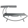 Tumbona de exterior con dosel y almohadas gris de vidaXL, Camas para exteriores - Ref: Foro24-48070, Precio: 157,57 €, Descue...
