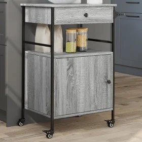 Carrito de cocina madera ingeniería gris Sonoma 56x43x89,5 cm by , Kitchen and dining carts - Ref: Foro24-842394, Price: 85,6...