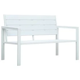 Banco de jardín HDPE blanco aspecto madera 120 cm de vidaXL, Bancos de jardín - Ref: Foro24-47870, Precio: 142,38 €, Descuent...