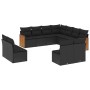 Set de sofás de jardín 11 pzas y cojines ratán sintético negro de , Conjuntos de jardín - Ref: Foro24-3260165, Precio: 645,33...