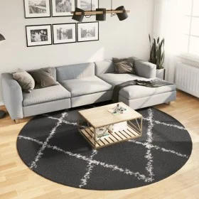 Alfombra de pelo largo moderna PAMPLONA negro y crema Ø 240 cm de , Alfombras - Ref: Foro24-375424, Precio: 88,22 €, Descuent...