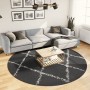 Alfombra de pelo largo moderna PAMPLONA negro y crema Ø 240 cm de , Alfombras - Ref: Foro24-375424, Precio: 89,18 €, Descuent...