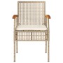 Sillas de jardín con cojín 4 uds ratán PE beige y madera acacia de , Sillas de jardín - Ref: Foro24-366253, Precio: 216,21 €,...