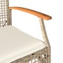 Sillas de jardín con cojín 4 uds ratán PE beige y madera acacia de , Sillas de jardín - Ref: Foro24-366253, Precio: 216,21 €,...