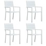 Sillas de jardín 4 unidades HDPE aspecto de madera blanco de vidaXL, Sillas de jardín - Ref: Foro24-47884, Precio: 228,80 €, ...