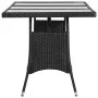Mesa de jardín ratán sintético negro 170x80x74 cm de , Mesas de jardín - Ref: Foro24-3203730, Precio: 475,95 €, Descuento: %