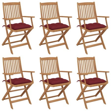 Sillas de jardín plegables 6 uds y cojines madera maciza acacia de , Sillas de jardín - Ref: Foro24-3074964, Precio: 350,48 €...