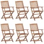 Sillas de jardín plegables 6 uds y cojines madera maciza acacia de , Sillas de jardín - Ref: Foro24-3074964, Precio: 350,48 €...