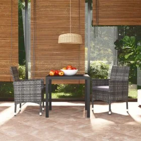 Juego muebles jardín 3 pzas con cojines ratán sintético gris de , Conjuntos de jardín - Ref: Foro24-3095021, Precio: 273,39 €...