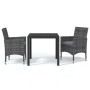 Juego muebles jardín 3 pzas con cojines ratán sintético gris de , Conjuntos de jardín - Ref: Foro24-3095021, Precio: 269,61 €...