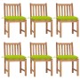 Sillas de jardín 6 unidades madera maciza de teca con cojines de , Sillas de jardín - Ref: Foro24-3073141, Precio: 696,69 €, ...