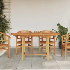 Extendable garden table solid teak wood 110-160x80x75 cm by , Garden tables - Ref: Foro24-363486, Price: 253,75 €, Discount: %
