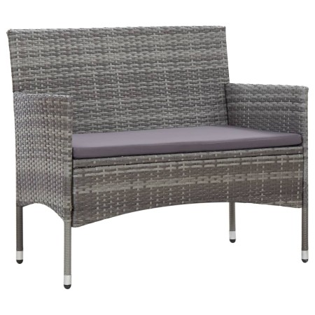 Banco de jardín 105 cm ratán sintético gris de , Bancos de jardín - Ref: Foro24-43958, Precio: 89,69 €, Descuento: %