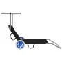 Folding sun lounger with awning and black steel wheels by , Loungers - Ref: Foro24-44323, Price: 65,78 €, Discount: %