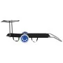Folding sun lounger with awning and black steel wheels by , Loungers - Ref: Foro24-44323, Price: 65,78 €, Discount: %