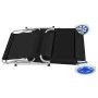 Tumbona plegable con toldo y ruedas acero negra de , Tumbonas - Ref: Foro24-44323, Precio: 65,78 €, Descuento: %
