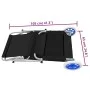 Folding sun lounger with awning and black steel wheels by , Loungers - Ref: Foro24-44323, Price: 65,78 €, Discount: %