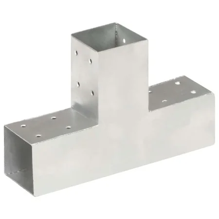 Galvanized metal T-shaped post connectors 71x71 mm by , fence posts - Ref: Foro24-145455, Price: 25,81 €, Discount: %