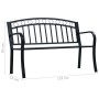 Banco de jardín acero negro 125 cm de vidaXL, Bancos de jardín - Ref: Foro24-47945, Precio: 82,95 €, Descuento: %