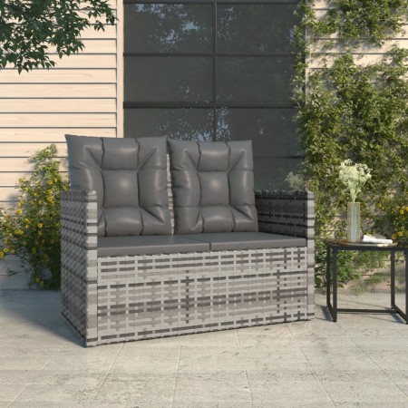 Banco de jardín con cojines ratán sintético gris 105 cm de , Bancos de jardín - Ref: Foro24-362319, Precio: 113,67 €, Descuen...