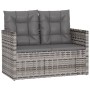 Banco de jardín con cojines ratán sintético gris 105 cm de , Bancos de jardín - Ref: Foro24-362319, Precio: 113,67 €, Descuen...