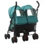 Carrito para gemelos de acero verde de , Cochecitos de bebé - Ref: Foro24-10240, Precio: 240,22 €, Descuento: %