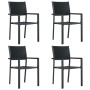 Sillas de jardín 4 unidades plástico con aspecto de ratán negro de vidaXL, Sillas de jardín - Ref: Foro24-47890, Precio: 162,...
