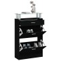 Mueble zapatero madera contrachapada negro 63x24x104 cm de , Zapateros y organizadores de calzado - Ref: Foro24-342564, Preci...