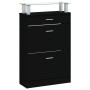Mueble zapatero madera contrachapada negro 63x24x104 cm de , Zapateros y organizadores de calzado - Ref: Foro24-342564, Preci...