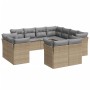 Set de sofás de jardín 11pzas con cojines ratán sintético beige en Conjuntos de jardín | Comprar online en Foru.es