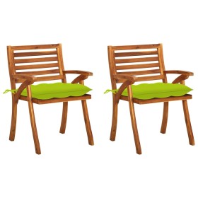 Sillas de comedor jardín con cojines 2 uds madera maciza acacia de , Sillas de jardín - Ref: Foro24-3060858, Precio: 263,74 €...