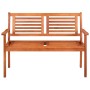 Banco de jardín 2 plazas madera maciza eucalipto y cojín 120 cm de , Bancos de jardín - Ref: Foro24-3060980, Precio: 192,15 €...