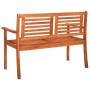 Banco de jardín 2 plazas madera maciza eucalipto y cojín 120 cm de , Bancos de jardín - Ref: Foro24-3060980, Precio: 192,15 €...